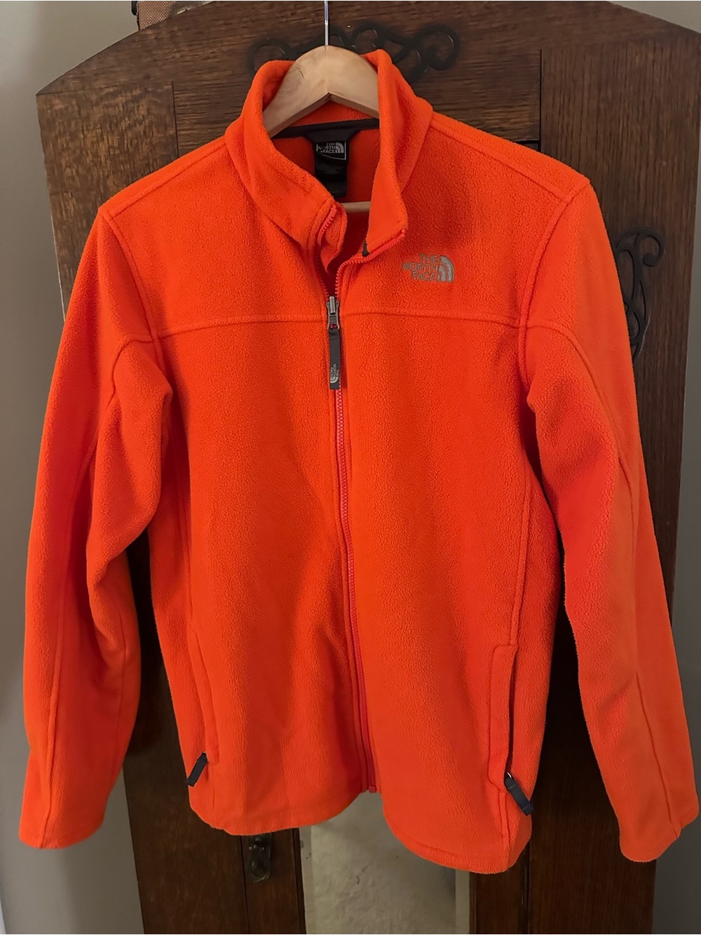 The North Face Kids' Orange Fleece Jacket - Cozy Full-Zip Boys XL 18/20